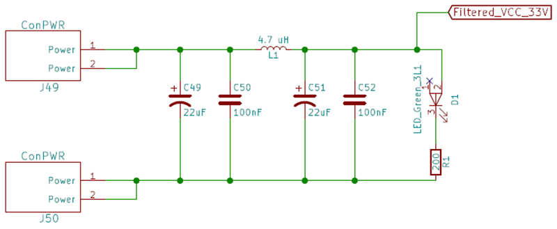 Power supply filtering circuit