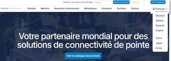 Smiths Interconnect offers translated website
