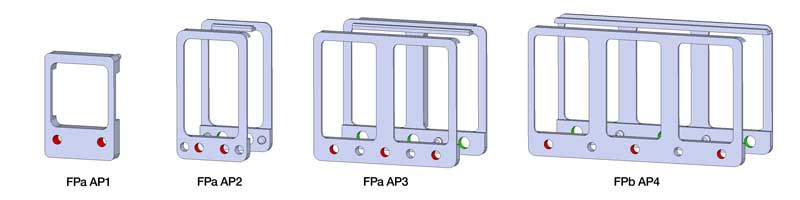 Different backplane face plates are available to accommodate VITA apertures.