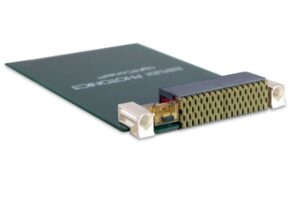 VPX board with VITA 46 and LightCONEX plug-in connectors.