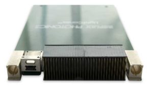 3U VPX board with VITA 46 and SpaceCONEX28 SC plug-in connector.