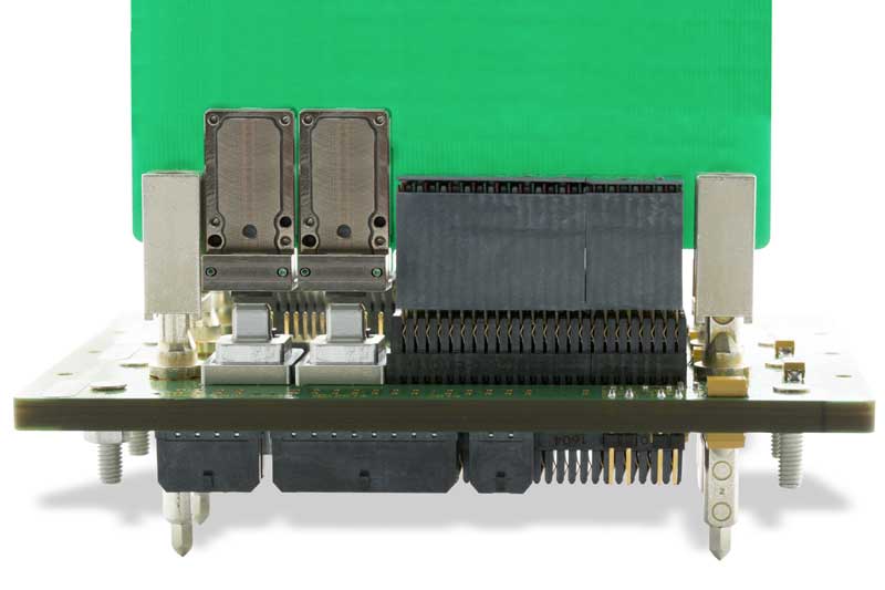 600G LightCONEX LC plug-in module composed of two 24-lane transceiver side by side.