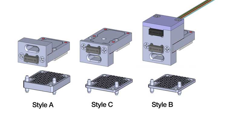 Plug-in module connector styles all shown with 4TRX transceiver.